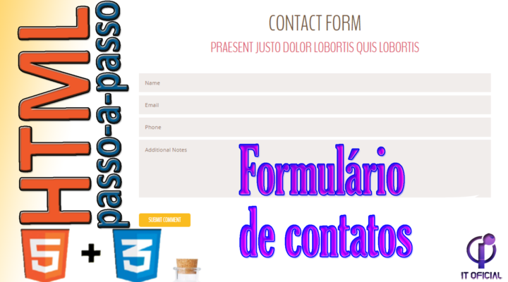 Formulário de contatos em HTML